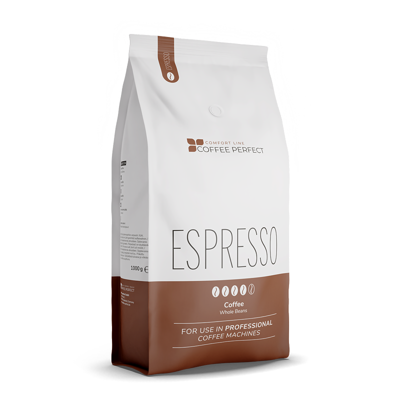 Verpackung des Espressos der Comfort Line von coffee perfect